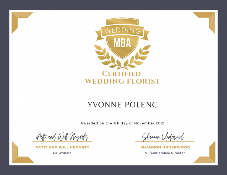 YvonneFloristcertificate YJ Decorating